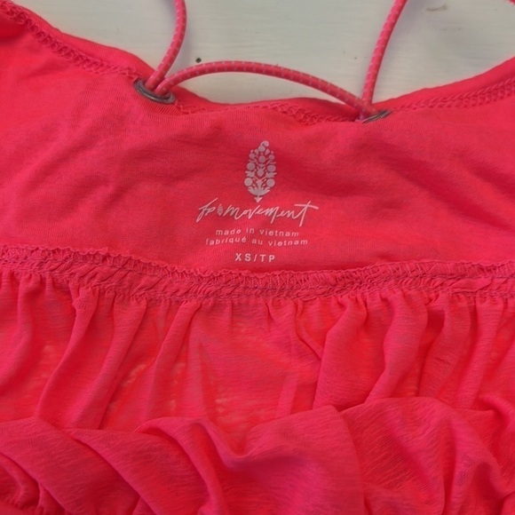 Free People FP Movement New NWT Hot Pink Strappy Top Size XS - Picture 6 of 12